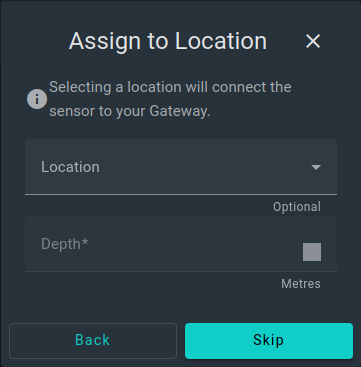 Enter Sensor Location
